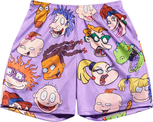 Niños Caras Lila Short Slim Tech