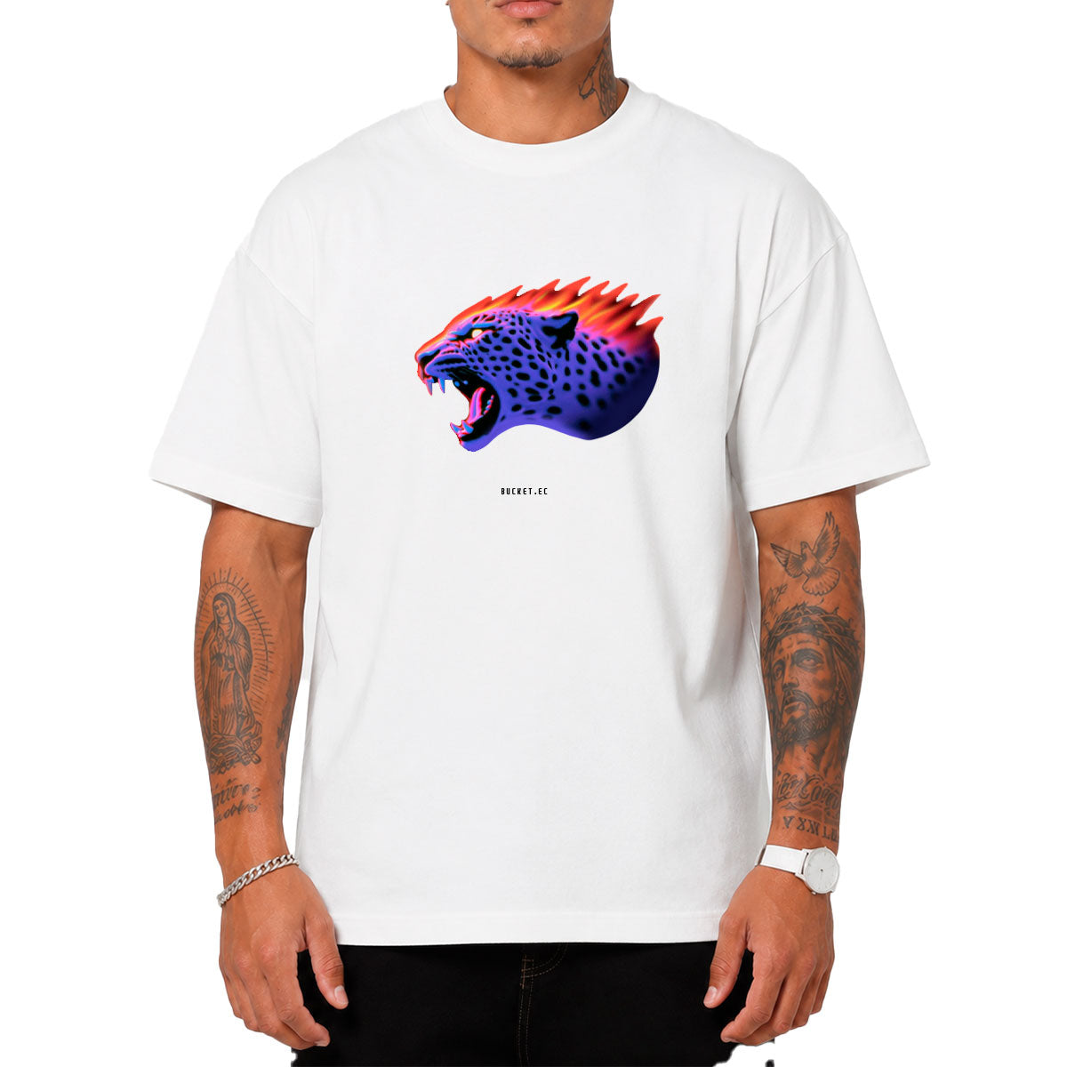 Jaguar Blanco Neon Camiseta Slim Fit