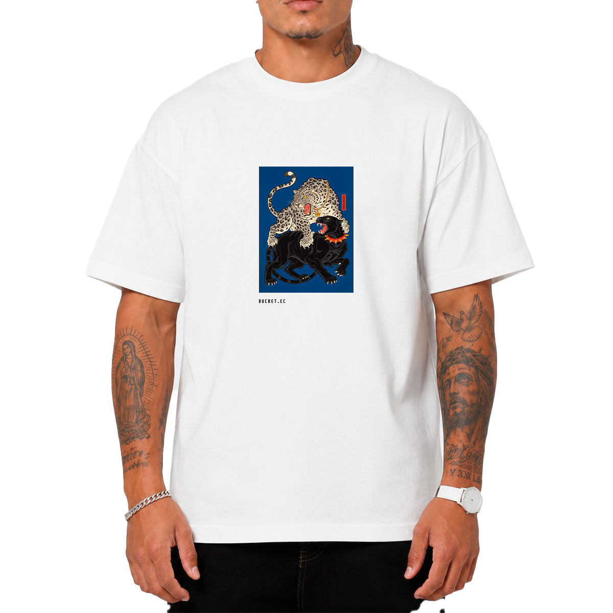 Dualidad Pantera y Tigre Camiseta Slim Fit