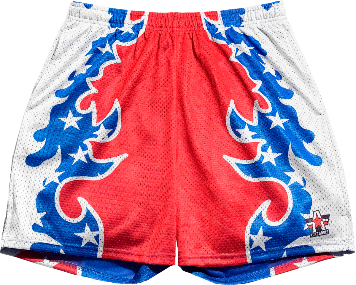 All American Rojo Blanco Short Slim Tech
