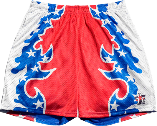 All American Rojo Blanco Short Slim Tech