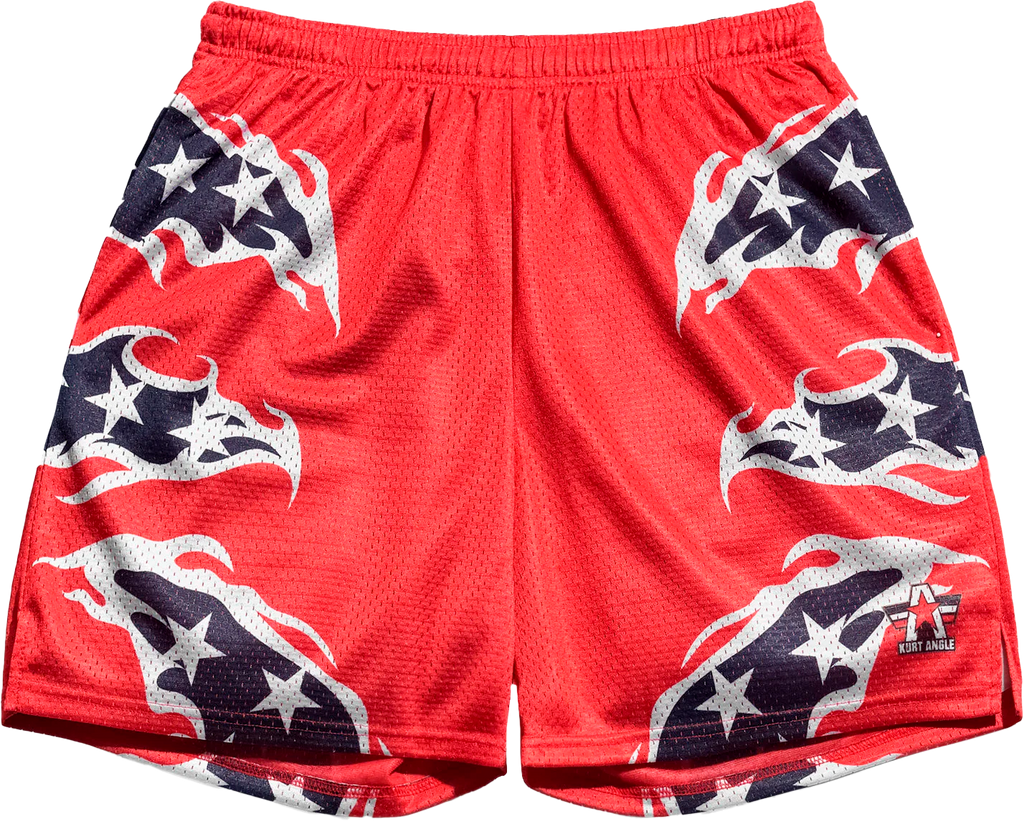 All American Rojo Azul Short Slim Tech