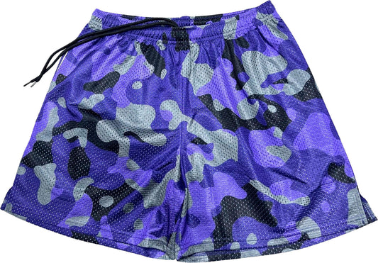 Camouflage Lila Negro Short Slim Tech