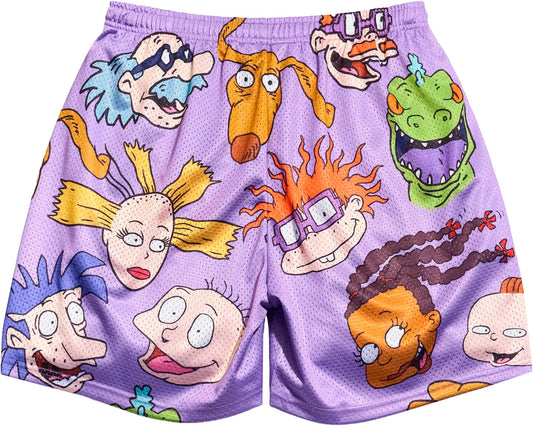 Niños Caras Lila Short Slim Tech