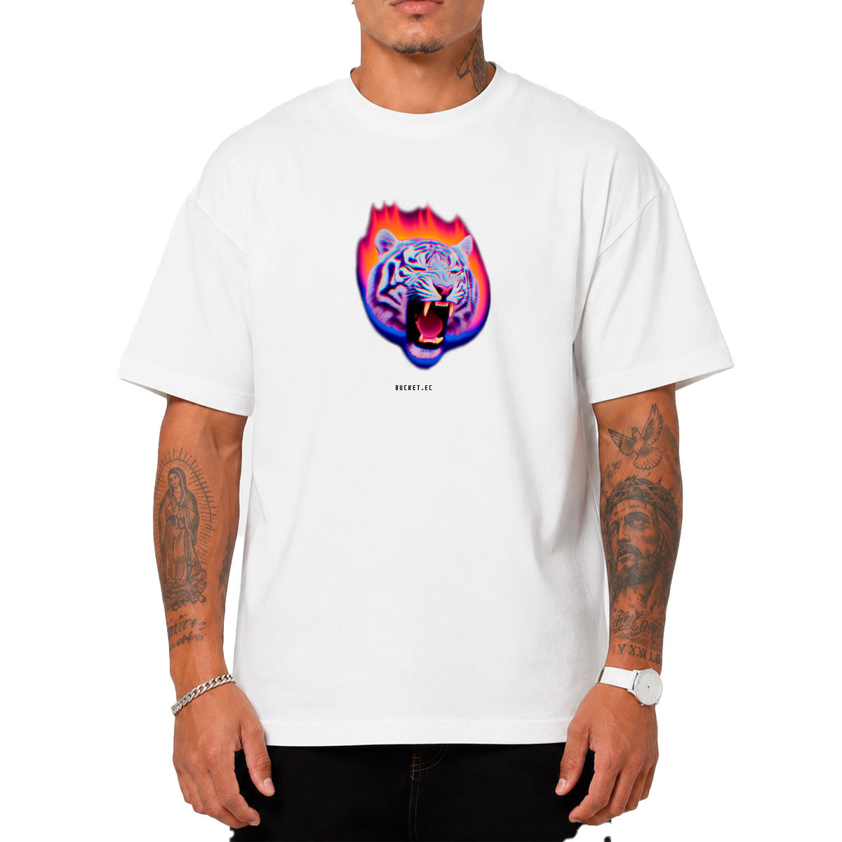 Tigure Bengala Neon Camiseta Slim Fit