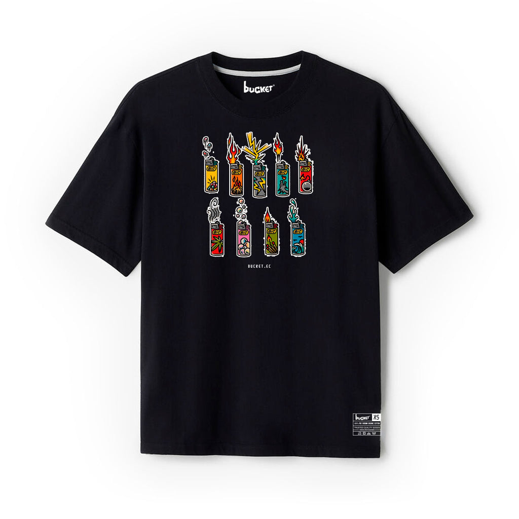 Fosforera Patron Fuego Arte Neon Camiseta Slim Fit