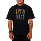 Fosforera Patron Fuego Arte Neon Camiseta Slim Fit