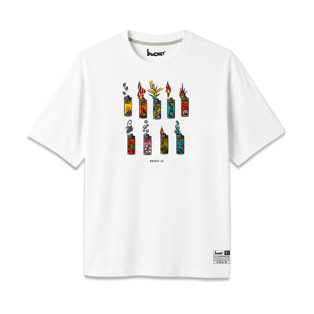 Fosforera Patron Fuego Arte Neon Camiseta Slim Fit