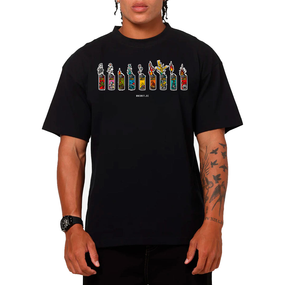 Fosforera Fila Fuego Arte Neon Camiseta Slim Fit