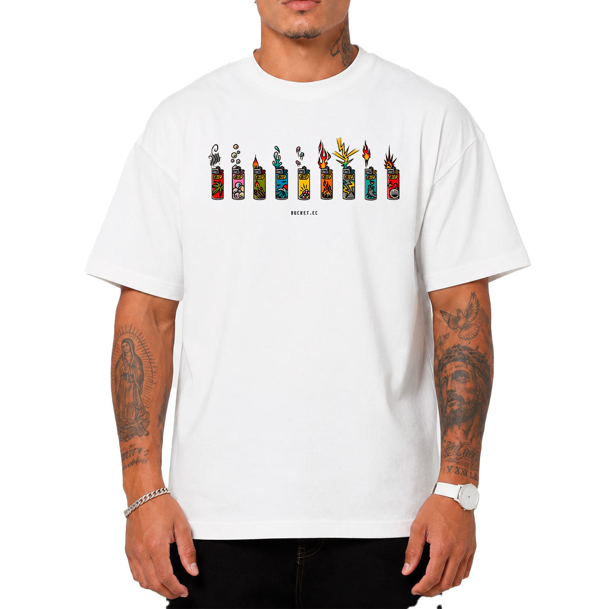 Fosforera Fila Fuego Arte Neon Camiseta Slim Fit