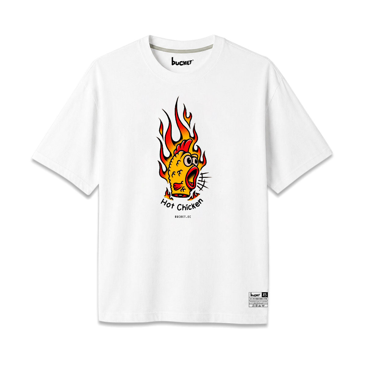 Pollo Caliente Arte Neon Camiseta Slim Fit