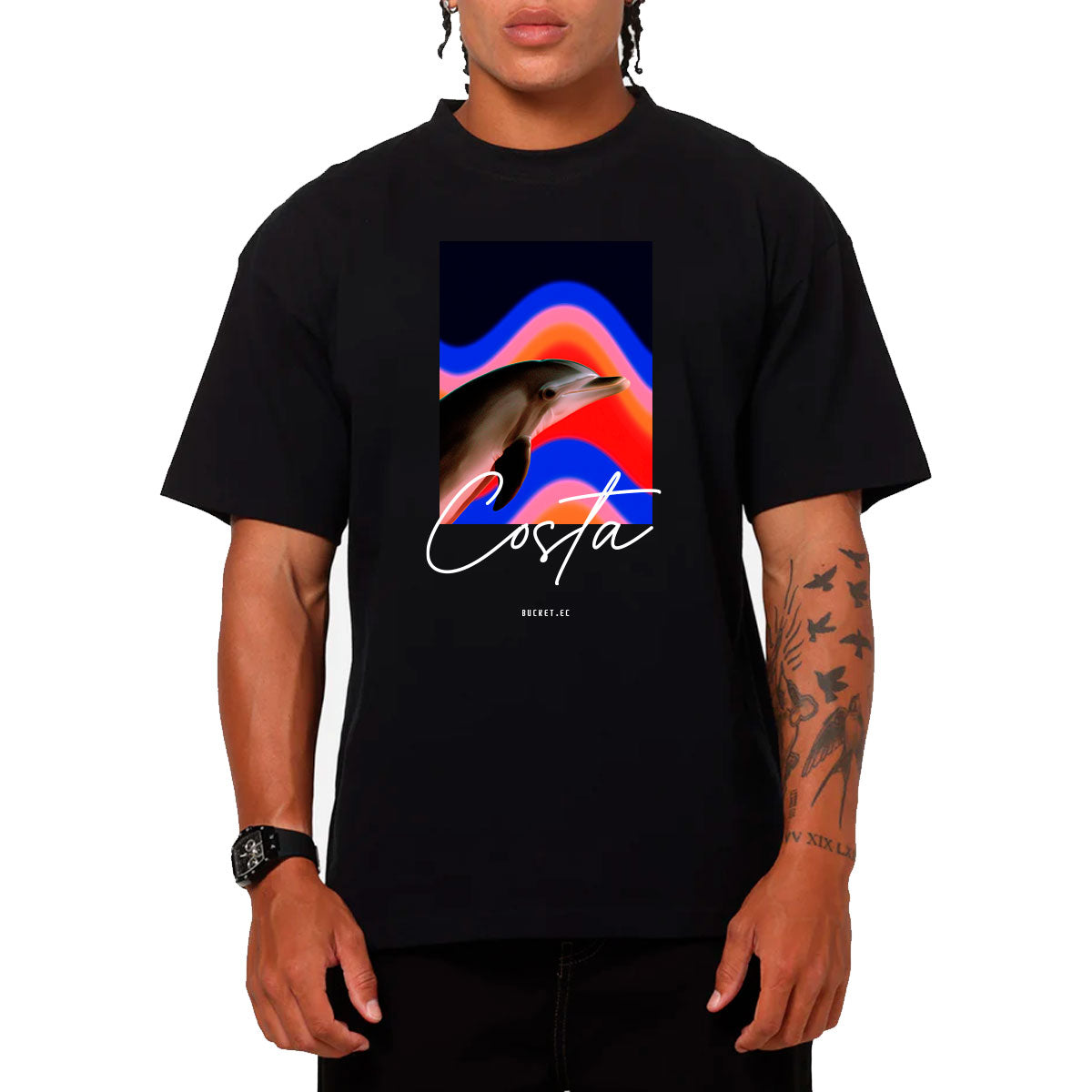 Costa Delfín Neon Camiseta Slim Fit