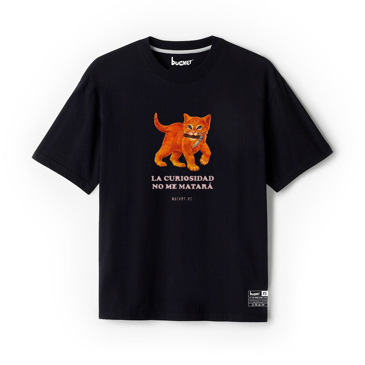Gato Curioso Navaja Camiseta Slim Fit