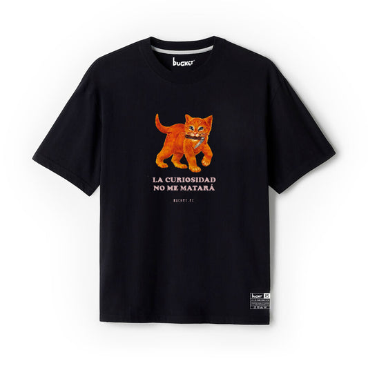 Gato Curioso Navaja Camiseta Slim Fit
