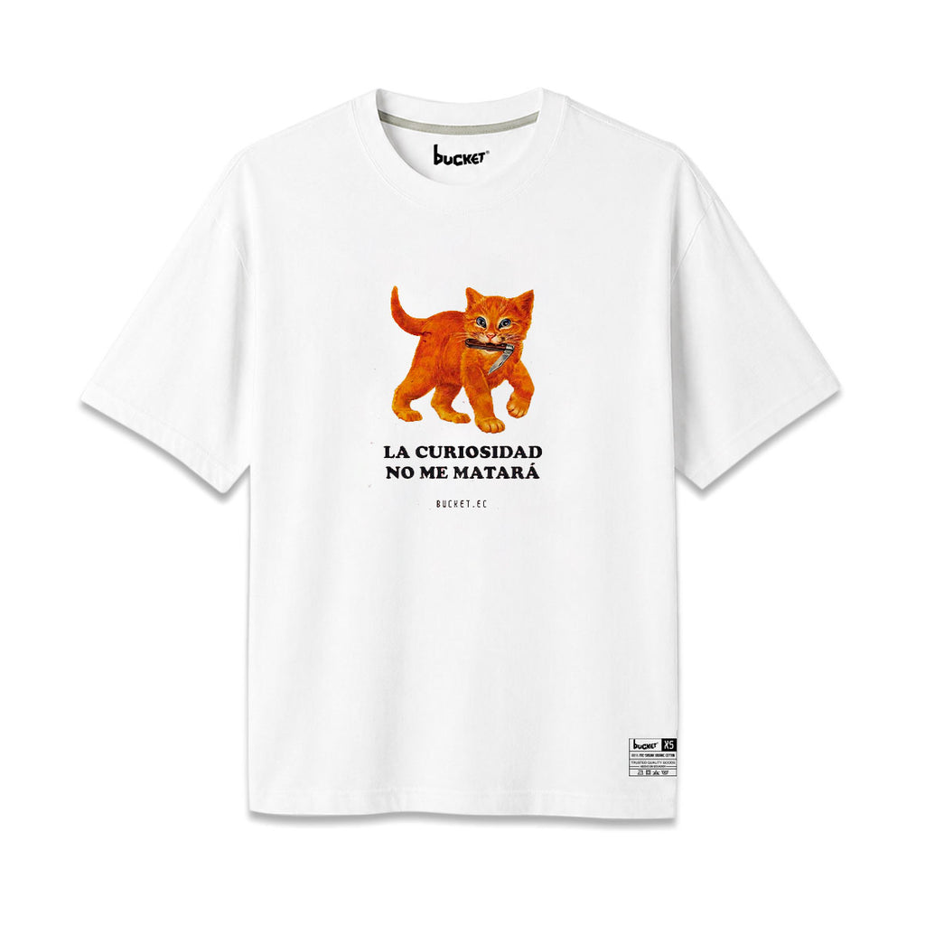 Gato Curioso Navaja Camiseta Slim Fit