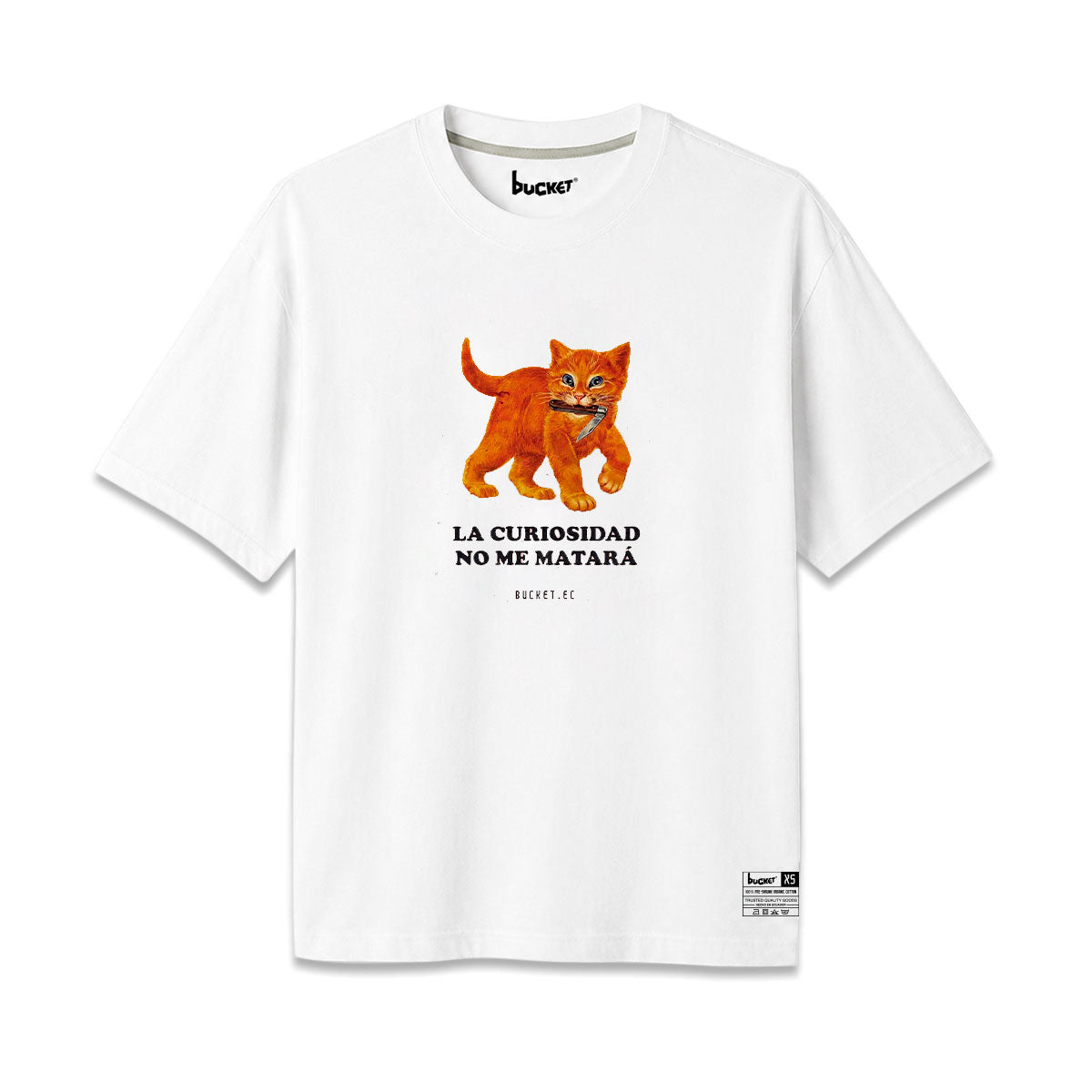 Gato Curioso Navaja Camiseta Slim Fit